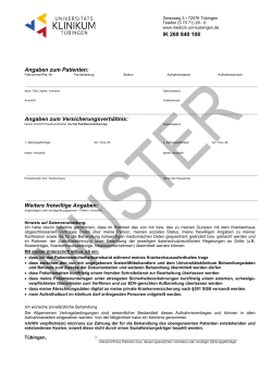 Aufnahmevertrag - Universitätsklinikum Tübingen