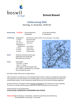 Einladung / Programm Lichterumzug 2016
