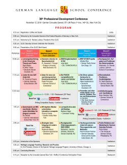 GLSC Conference Program - German Language School Conference