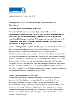 In Baden leiden bedeutende Branchen