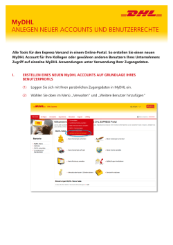 Anlegen eines neuen Nutzers in MyDHL