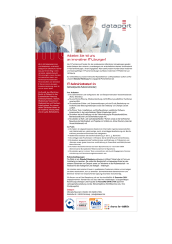 IT-Administrator/-in Arbeiten Sie mit uns an innovativen IT