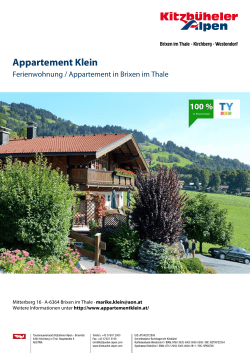 Appartement Klein in Brixen im Thale
