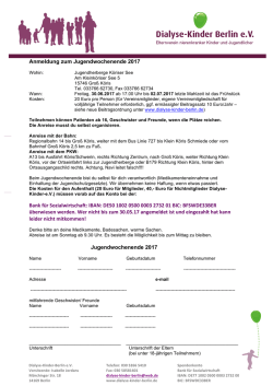 Jugendwochenende 2017 vom 30.06. - Verein - Dialyse