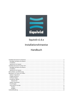 liquivid v1.6.x Installationshinweise Handbuch
