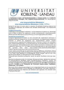 1,0 EGr. 13 TV-L - Universität Koblenz · Landau