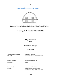 Johannes Berger - und Orgelzentrums Altes Schlo&szlig; Valley