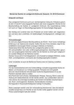 Ausschreibung Betrieb der Kantine im Landgericht Dortmund
