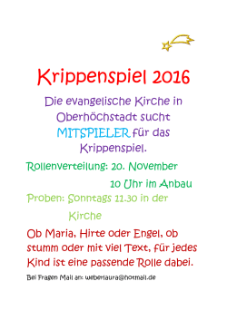 Krippenspiel 2016 - Evangelischen Kirchengemeinde Oberhöchstadt