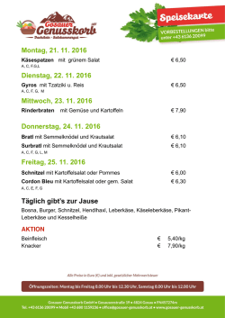 Menüplan Gosau