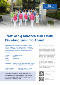 Einladung öffnen - Zahnmedizinisches Institut Dr. Huemer GmbH