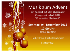 Adventkonzert 2016 - Chorgemeinschaft 2012 Worms