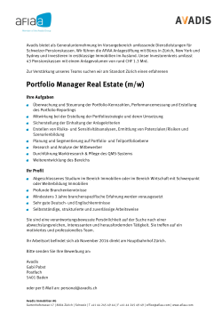 Portfolio Manager Real Estate (m/w)