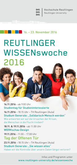 Hochschule Wissenswoche