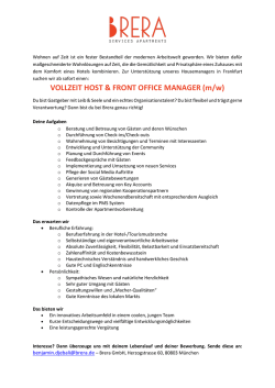 Host-Front Office Manager bei Brera in Frankfurt