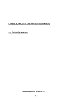 Konzept zur Studien- und Berufswahlorientierung am Galilei