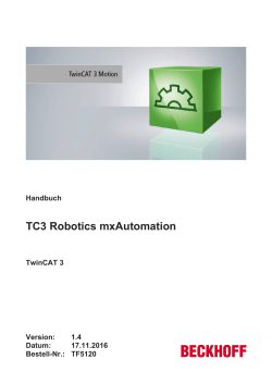 Handbuch TC3 Robotics mxAutomation