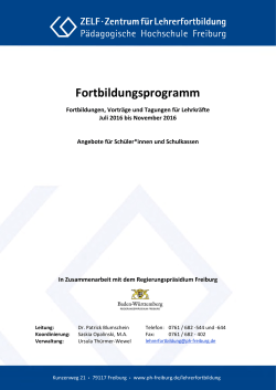 als pdf-Broschüre - Pädagogische Hochschule Freiburg