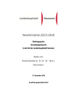 Haushaltsplan 2017/2018