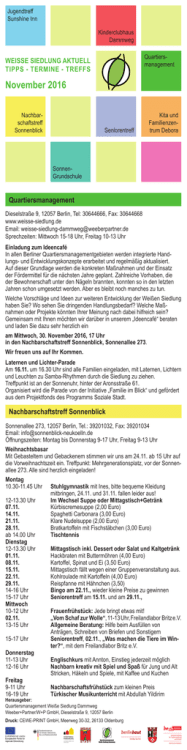Ausgabe "Weiße Siedlung Aktuell" - TIPPS-TERMINE