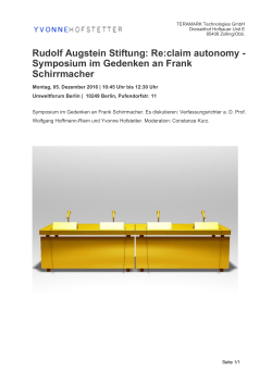 Rudolf Augstein Stiftung: Re:claim autonomy - Symposium
