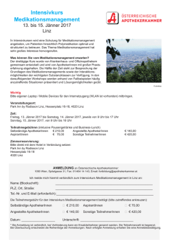 Intensivkurs Medikationsmanagement