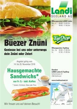 Hausgemachte Sandwichs - Portrait LANDI Seeland