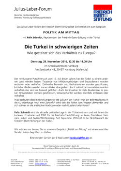 Die T&uuml;rkei in schwierigen Zeiten - Friedrich-Ebert