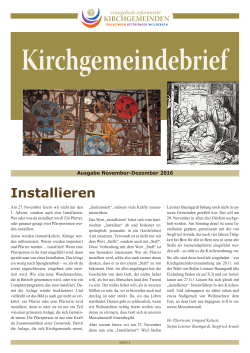 Ausgabe Nov-Dez 2016 - ref. Kirche Kanton Schaffhausen