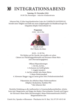 E Eintritt frei, Spenden willkommen