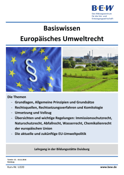 Basiswissen Europäisches Umweltrecht