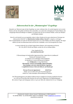 Jahreswechsel in der &bdquo;Montanregion&ldquo; Erzgebirge
