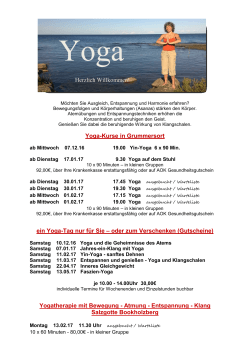 Herzlich Willkommen! Yoga-Kurse in Grummersort ein Yoga