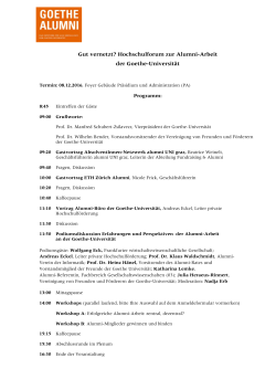 Programm  - Goethe