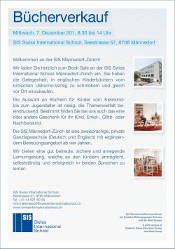Bücherverkauf - SIS Swiss International School