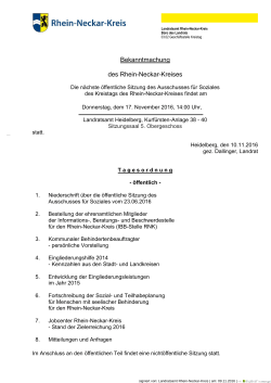 Ausschuss für Soziales am 17.11.2016 - Rhein-Neckar