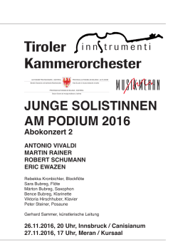 Programmfolder zum - Tiroler Kammerorchester