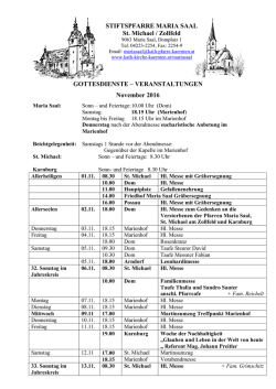 Gottesdienstordnung November 2016