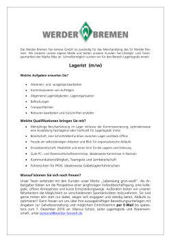 Lagerist (m/w) - Werder Bremen