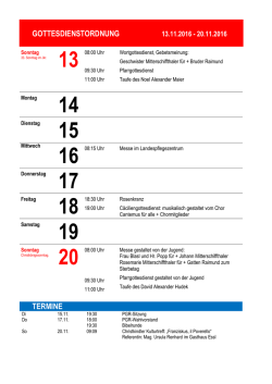 GOTTESDIENSTORDNUNG 21.