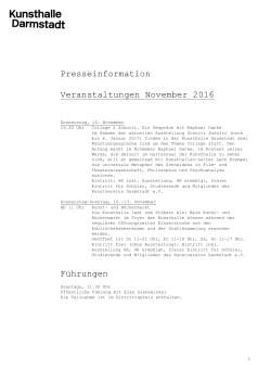 Presseinformation / Veranstaltungen November 2016 / pdf
