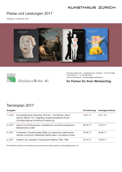 Mediadaten 2017 - Kunsthaus Zürich