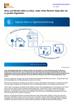 Hans und Renate allein zu Haus: Jeder dritte Rentner klagt &uuml;ber ein