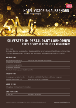 Silvesterprogramm und Menü - Hotel Victoria