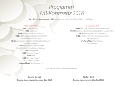 Programm JVR Konferenz 2016
