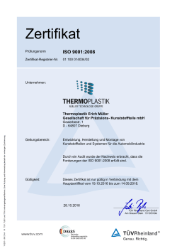 Zertifikat - thermoplastik