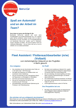 Fleet Assistent / Flottensachbearbeiter (m/w)