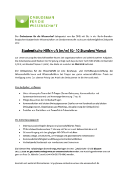 Studentische Hilfskraft (m/w) für 40 Stunden/Monat