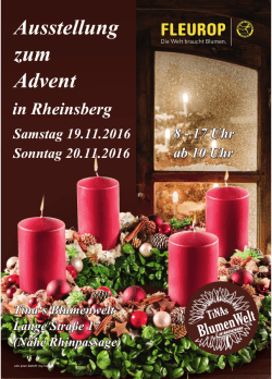 Ausstellung zum Advent - Tina`s Blumenwelt in Rheinsberg
