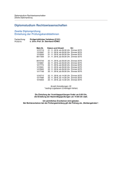 Diplomstudium Rechtswissenschaften